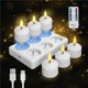 thumbnail image 3 of 6 Velas de Té Sin Llama con Base de Carga y Control Remoto, Velas LED para Halloween y Aniversario., 3 of 5