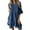 Dark Blue, variant on Women's Flowy Tiered Denim Dress with Short Sleeves and Button Down Front for Casual Comfort