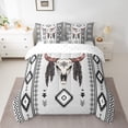 thumbnail image 2 of jejeloiu Ancient Aztec Print 7-Piece Bedding Comforter Set,Vintage Geometric Thombus King Bedding Sets,Farmhouse Bull Skull Bed Sheets For Adults,Ultra Soft Home Decor Reversible, 2 of 8