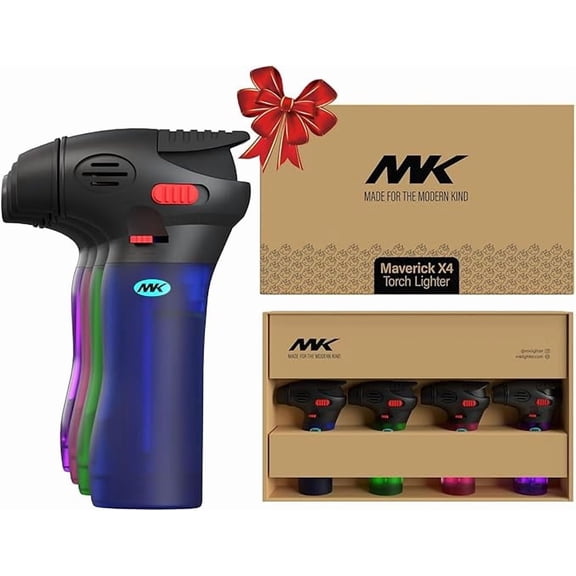 MK Rechargeable Lighter, Windproof Portable Daily Use Lighter, Adjustable Flame, Suitable for Candles, Barbecue, Camping, Outdoor and Cigars 4 PCS