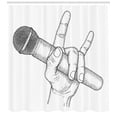 thumbnail image 3 of Ambesonne Popstar Party Shower Curtain, Rock High Sign, 69"Wx84"L, Black and White, 3 of 3