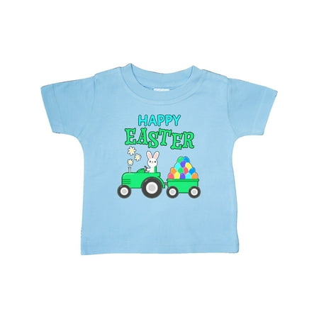 

Inktastic Happy Easter bunny and tractor Gift Baby Boy or Baby Girl T-Shirt