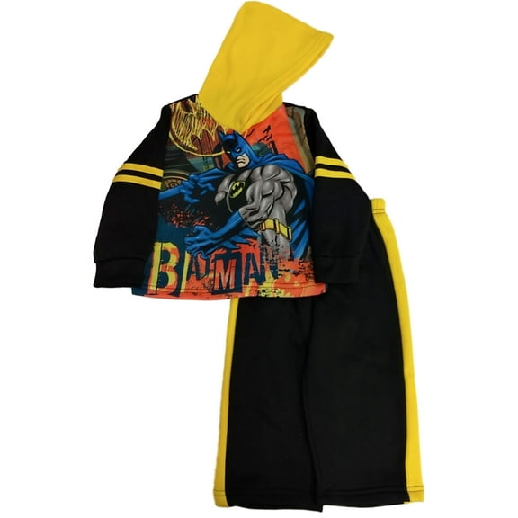 DC Infant Boys Black Batman in Action Baby Outfit Hoodie & Pants Set  12m