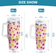 thumbnail image 6 of Yayeee 30oz Double-Wall Insulated Stainless Steel Tumbler with Handle Bottle, Beige Stars, 6 of 8