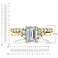 thumbnail image 4 of Metal Masters 2.75Ct. Emerald Cut Moissanite Victorian Vintage Bridal Set Engagement Ring Wedding Band 18K Yellow Gold over Silver, 4 of 7