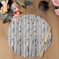 thumbnail image 3 of Birch Trees Round 13 Inch Placemats Set of 4, Forest Vintage Abstract Wooden Gray HeatResistant Non Slip Place Mats for Dining Table, Wipeable Braided Kitchen Table Mats for Housewarming, 3 of 9