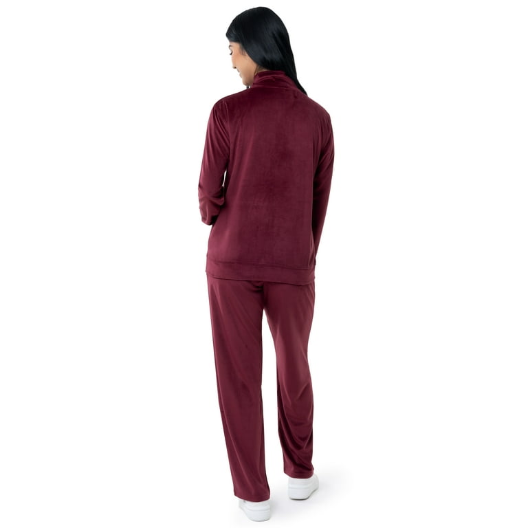 Athletic Works Women's Active Velour Zip-Up Track Jacket and Athletic Works Women's Active Velour Zip-Up Track Jacket and