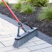 Libman 24 inch Heavy-Duty Push Broom for Rough Surfaces with Red and Black Bristles