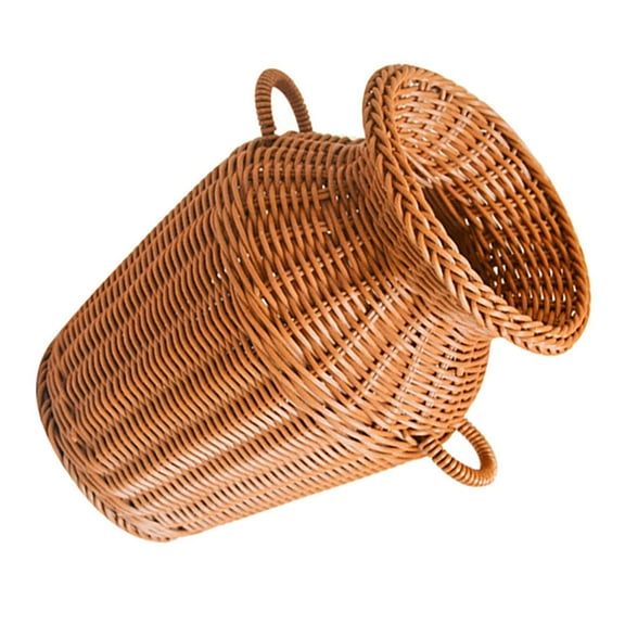 HOMEMAXS Wicker Rattan Woven Vase Dry Imitation Interior Flower Pot Sturdy Holder