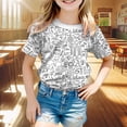 thumbnail image 2 of Girls Shirts Kids Handmade Doodle Sketch Coloring Fundiy Hand Painted Short Sleeve Hawaiian Shirt, 2 of 5