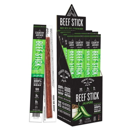 Country Archer Jerky Co. Beef Stick, Jalapeno, 1oz, 8ct