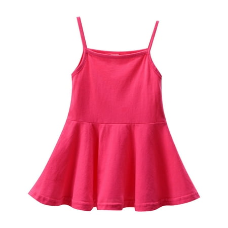 

Tengma Toddler Girls Dresses Summer Dress Suspender Solid Color Sundress Casual Seaside For 0 To 6 Years Princess Dresses Hot Pink 73
