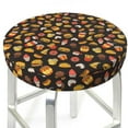 thumbnail image 3 of Xecao's Burger Fries Print Stool Covers offer stylish, washable protection for PU round bar stools, perfect for home or commercial use., 3 of 7