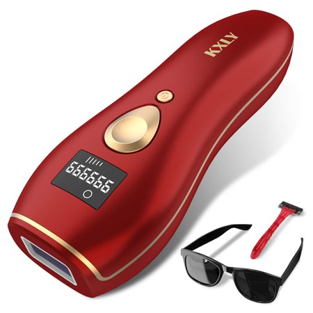 IPL Laser Hair Removal Device for for Women and Men UP To 999,999 Flashes, 5 Levels Painless, Permanent Painless Hair Remover Device for Armpits Face Arms Legs, Red