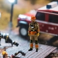 thumbnail image 6 of Firefighter Miniature Toy Micro Landscape Figure ABS Construction Realistic Detail for Diorama Hobby Scene, 6 of 9