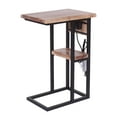 thumbnail image 2 of Contemporary Home Living 24.5" Natural Brown and Black C Shaped Rectangular Accent End Table with, 2 of 4