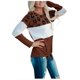 thumbnail image 2 of Puntoco suéter mujer moda rayas leopardo estampado cómodo manga larga suéter tops liquidación de Navidad Puntoco Puntoco-544, 2 of 8