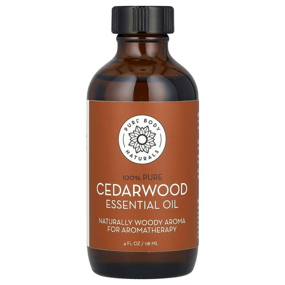Pure Body Naturals 100% Pure Essential Oil, Cedarwood, 4 fl oz (118 ml)