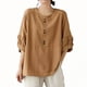 thumbnail image 1 of V Cuello Blusas para las Mujeres, de Moda Retro Bordado Cuello Redondo Cinco Cuartos de Manga para el Uso Casual, 1 of 6