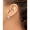 thumbnail image 3 of 14K White Gold Diamond Fascination Round Hinged Hoop Earrings (14 X 5) Made In United States df252, 3 of 5