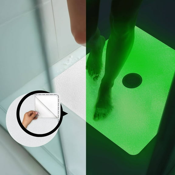 18"x18" Drain Hole Shower Mat | Peel and Stick, Non Slip Shower Mat Certified for Safety