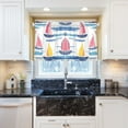 thumbnail image 5 of Yayeee Kitchen Curtains Tier Pair Light Filtering 27"x36" Rod Pocket Short Cafe Window Panel, Pink Hand Drawn Sailboats, 5 of 7