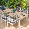 thumbnail image 2 of Ladybugs Eucalyptus Leaves Table Cloths for 4 Foot Rectangle Tables, Spring Botanical Vintage Patio Waterproof Elastic Fitted Tablecloths, Washable Rectangular Table Cover for Camping, 2 of 8
