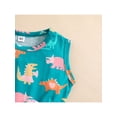 thumbnail image 6 of Todder Girls Summer Casual Dress 1Y 2Y 3Y 4Y 5Y 6Y Round Neck Sleeveless Mesh Dinosaur Print Midi Patchwork Tutu A-Lined Dress, 6 of 10