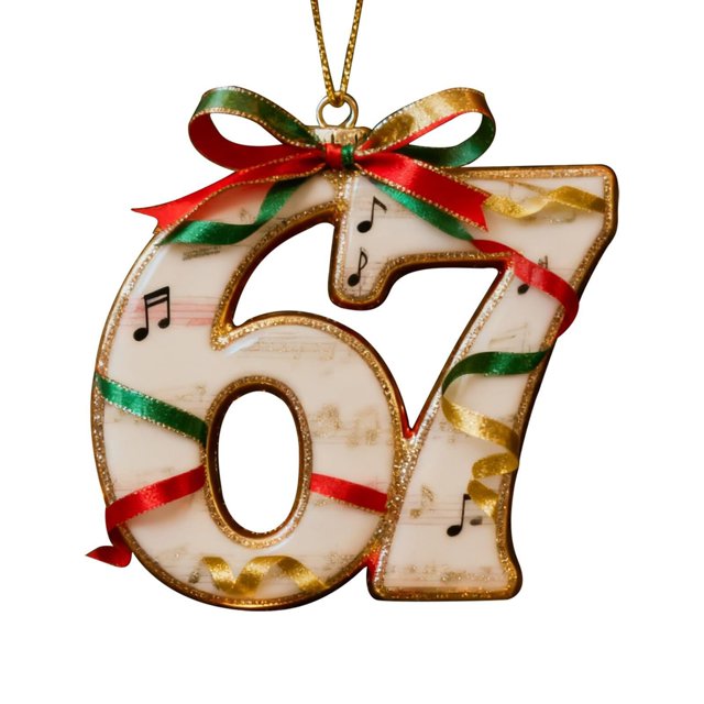 67 adornos navideños planos en 2D divertidos Six Seven Meme Decoración navideña Regalos para adolescentes y adultos amantes del humor