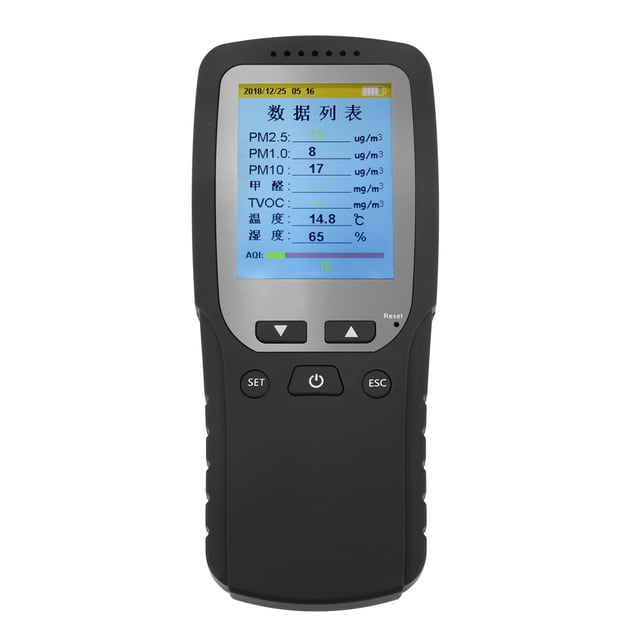 Detector de formaldehído doméstico Ligero Portátil Portátil Calidad del aire Digital Formaldehído PM 25 Detector Hogar