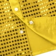 thumbnail image 6 of JanJean Kids Boys Girls Jazz Dance Costume Sequins Long Sleeve Button Down Shirt 70s Disco Party Fance Dress Up Gold 4-5, 6 of 7