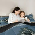 thumbnail image 5 of jejeloiu Ancient Bohemian Aztec Bedding Comforter Set,Boho Exotic Style Twin Comforter Sets,Blue Green Black Bedding Set For Men Women,Breathable Home Decor Reversible,2pcs, 5 of 8