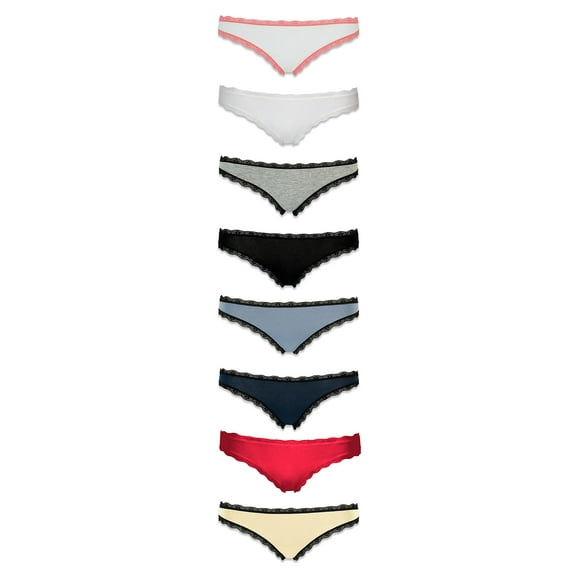 Emprella Cotton Underwear Women, 8 Pack Womens Bikini Seamless Ladies Cheeky Panty