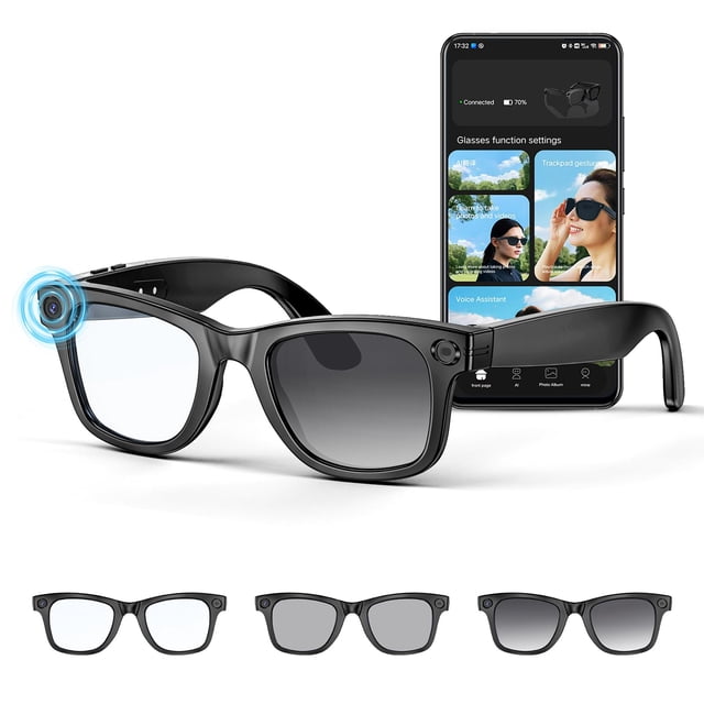 Gafas inteligentes Mingtawn AI con cámara 4K, llamadas por Bluetooth y lentes fotocromáticas