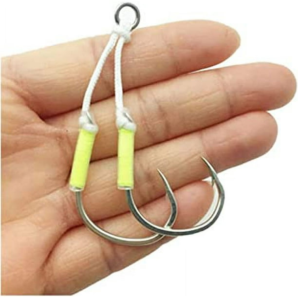 Fish Hook 10Pcs Double Assist Barbed Hook High Carbon Steel Slow