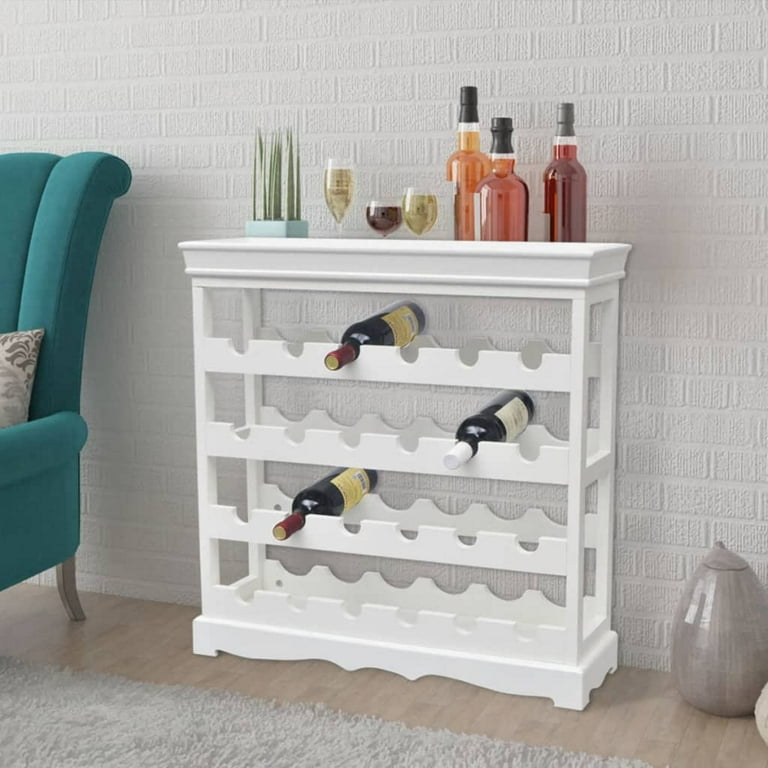 vidaXL Wine Rack Wine Bottle Holder with Top Tray Floor Wine Cabinet Organizer