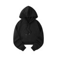 thumbnail image 2 of Fashion Solid Hoodie for Women – Long Sleeve Pullover Sweatshirt, Soft and Breathable Material, Ideal for Casual Outfits, Office or Weekend Activities Black, 2 of 4