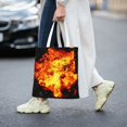 thumbnail image 3 of DouZhe Sacs d'Épicerie Réutilisables, Explosion de Fin de Temps Boule de Feu Sac Fourre-Tout en Toile Polyester Léger pour Voyage Gym Magasinage École, 15 Pouces x 16 Pouces, 3 of 6