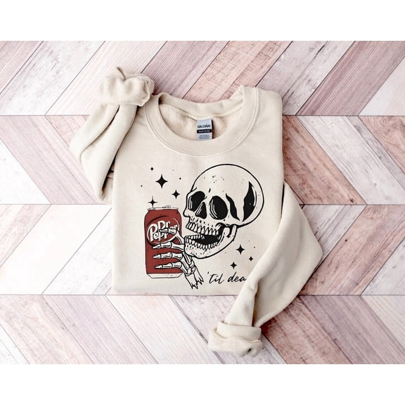 Dr Pepper Skull Sweatshirt, Funny Halloween Shirt, Skull Sweater