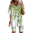 thumbnail image 1 of Blouses pour Femmes, Ensembles de Blouses Décontractées à Manches Courtes Imprimées et Col en V pour Femmes, 1 of 4