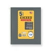 Exceed 5 Subject 160 Count Notebook, Gray Flannel, 11" x 9", College Ruled