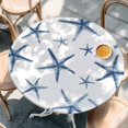 thumbnail image 4 of Navy Blue Starfish Coastal Round Tablecloth 55-60 Inch Round Fitted Table Cloth with Elastic Edge, Summer Beach Nautical Ocean Waterproof Table Cover Protector for Outdoor Picnic Party Dining, 4 of 9