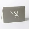 thumbnail image 2 of Shisuyan Airplane Cards Greeting Cards Handcraft Light Grey for Birthday Celebration 1Pcs, 2 of 8
