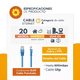 thumbnail image 4 of Cable de Red Ethernet 20 metros Bianbir Categoría CAT 6 800 mbps Rj45 Negro, 4 of 4