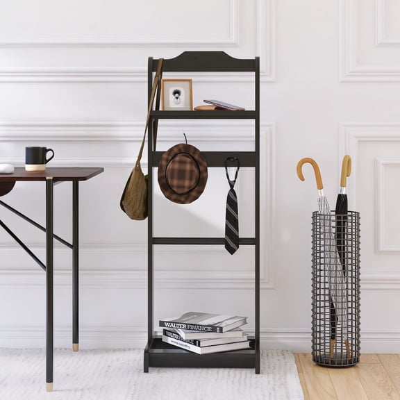 Organizedlife Wooden Valet Stand with Metal Hanger and Storage Drawer