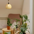 thumbnail image 4 of FSLiving Full Spectrum 15W LED Plant Grow Light Hanging Swag Pendant Lamp Flush Mount Twine Natural Rattan Shade Mini Semi Light Fixture E26 Socket Hemp Rope for Indoor Planting Kitchen Island, 4 of 6