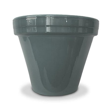 Ceramo 243297 8.5 x 7.5 in. Powder Coated Ceramic Standard Planter  Gray - Pack of 10