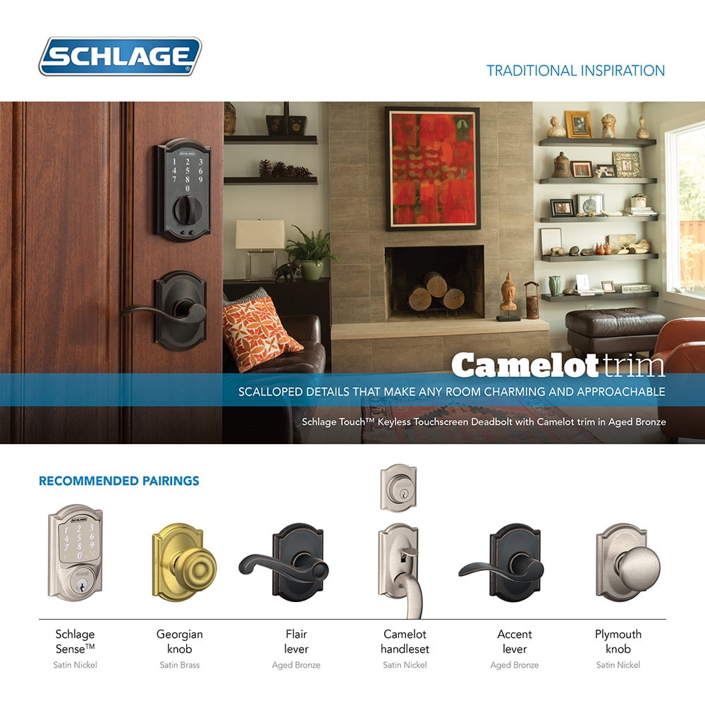 Schlage Fe575-Cam-Acc Camelot Keypad Entry Bronze