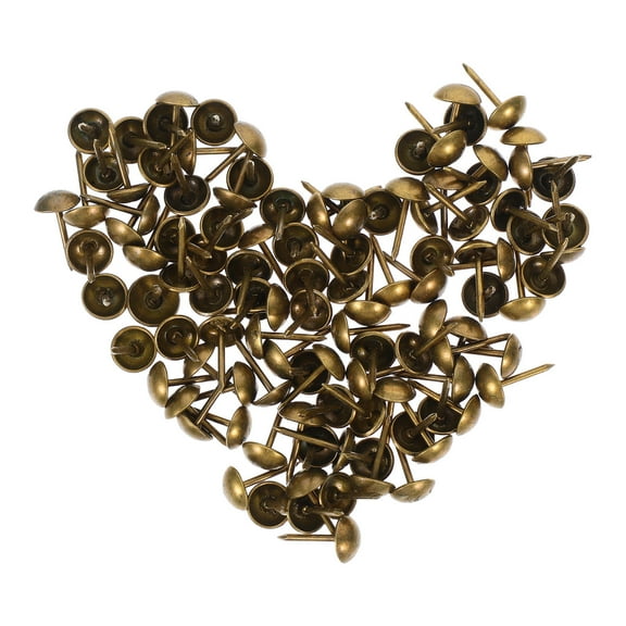 CRAFTHROU 100Pcs Classic Furniture Pins Metal Push Pins for Home Decoration and Pin