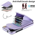 thumbnail image 5 of KOMI for Samsung Galaxy S23 Plus / S23+ Crossbody Wallet Case, PU Leather with Card Holder Kickstand Lanyard Cover for Women Case for Samsung Galaxy S23 Plus.Lanyard Purple, 5 of 5